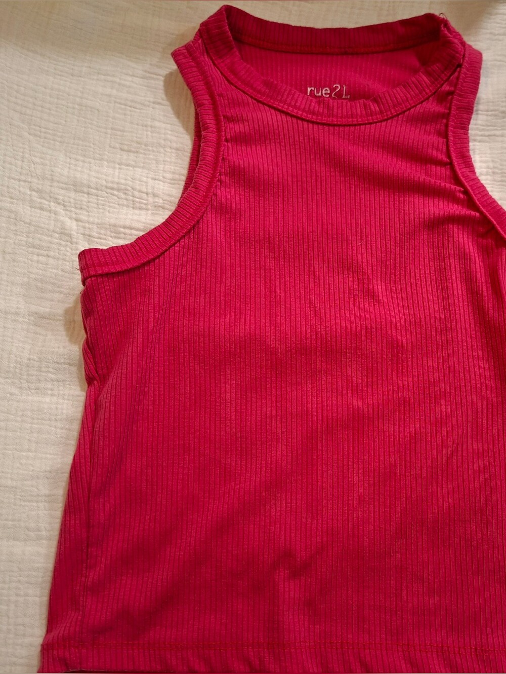 rue21 Ribbed Fuchsia Sleeveless Tank